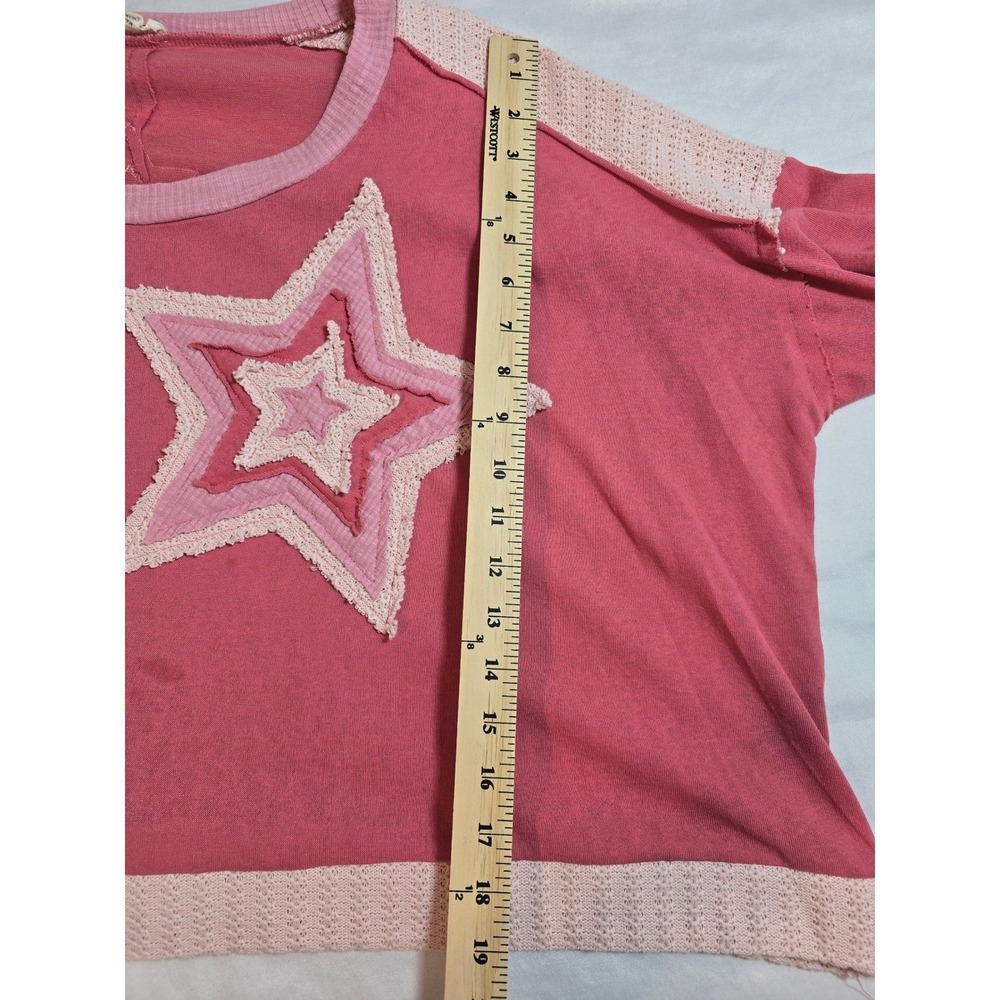 Pol Pink Multi-Star Patchwork Long Sleeve Sweatsh… - image 8